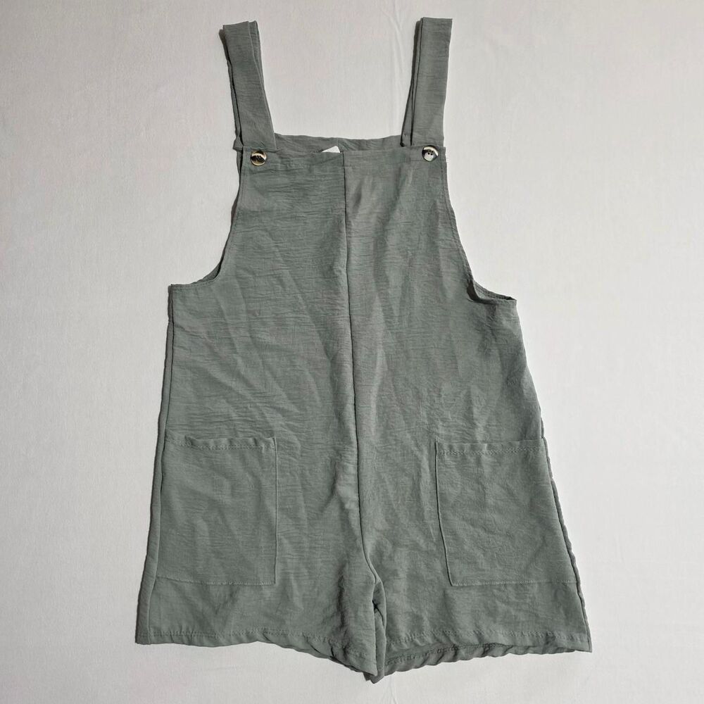 Love Nation Sage Green Double Gauze Shortall Romper - Size  Medium